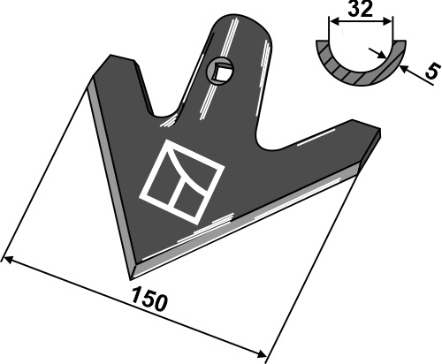 Cuchilla de binadora 150mm geeignet für: Maschio / Gaspardo