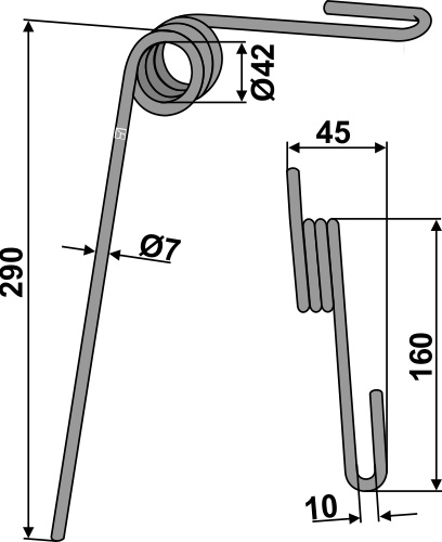 Muelle de rastra Ø7mm geeignet für: Rabe Muelles de rastra para sembradoras