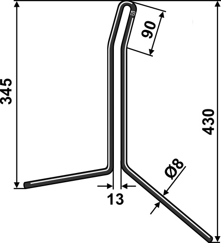 Muelle de rastra Ø8mm geeignet für: Rabe Muelles de rastra para sembradoras
