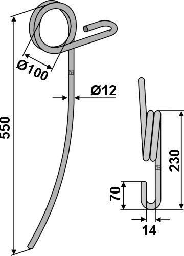 Muelle de rastra Ø12mm geeignet für: Rabe Muelles de rastra para sembradoras