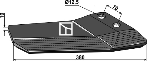 Lemiesz skrzydełkowy prawy - spód napawany stopem twardym geeignet für: Kongskilde - Części do grubera