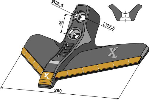 Gęsiostopka 260mm - Węglik geeignet für: Kongskilde - Części do grubera