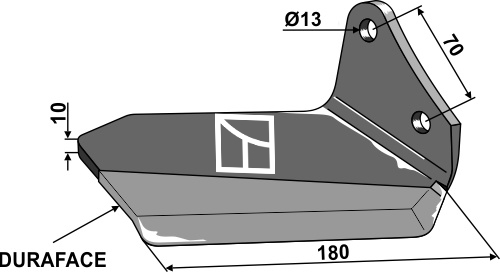 Lemiesz skrzydełkowy DURAFACE - prawy - Delta Flex geeignet für: Kongskilde - Części do grubera