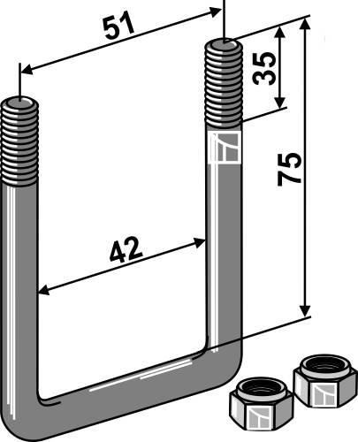 Abarcón - M10x1,5 geeignet für: Kverneland Accesorios para muelles de rastra para sembradoras