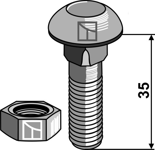 Śruba - M12x1,75x35 - 10.9 geeignet für: Kongskilde - Części do grubera