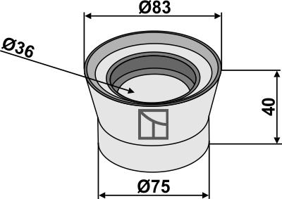 Innen-und außenflansch Ø83