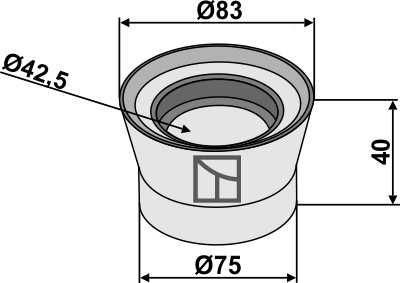 Innen-und außenflansch Ø83