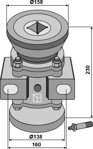 Lager komplett für 40x40 Vierkantwellen geeignet für: Gregoire Besson Lager