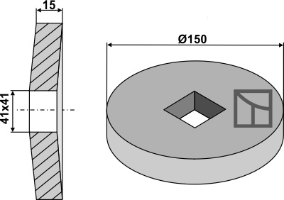 Innen-und außenflansch Ø150