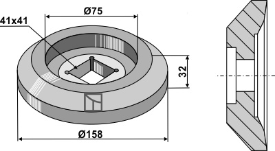 Flansch Ø158 außen