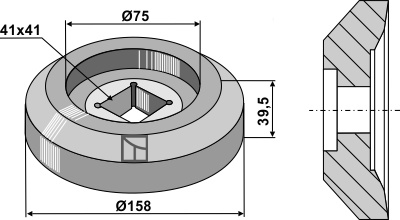 Flansch Ø158 außen