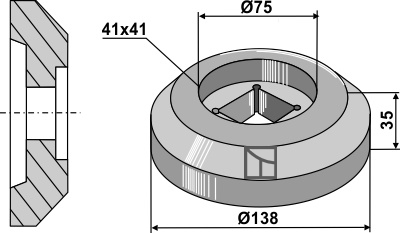 Innen-und außenflansch Ø138