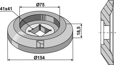 Flansch Ø154 außen