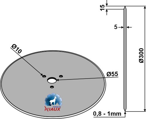 Coulter Ø300x5 geeignet für: Coulters for hubs NIAUX with 3 holes