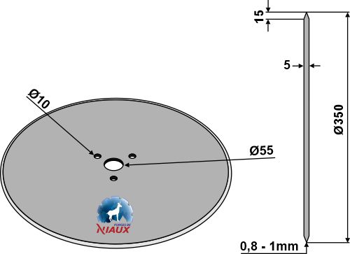 Coulter Ø350x5 geeignet für: Coulters for hubs NIAUX with 3 holes