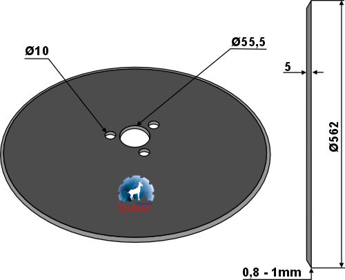 Coulter Ø562x5 geeignet für: Coulters for hubs NIAUX with 3 holes