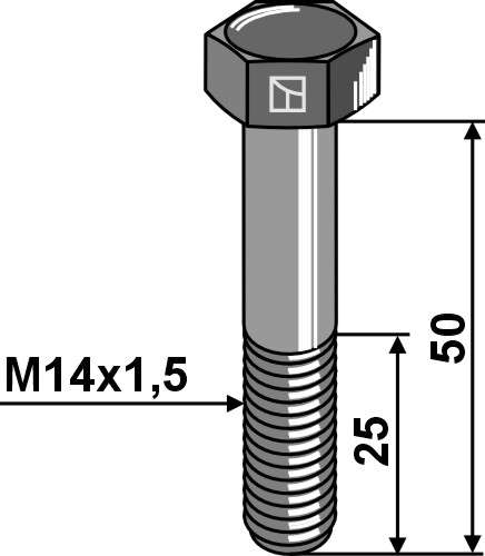 Bolt M14x1,5x50 - 12.9 geeignet für: Berti Bolte, møtrikker og sikrings dele