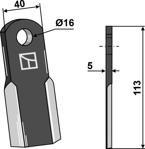 Straight blade 113x40mm geeignet für: Agricom Pruning hammers, pruning hammer PTA