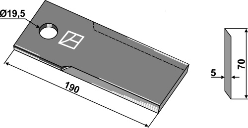 Knivblad 190mm geeignet für: AS Motor Knive, snitter-knive, Y-knive