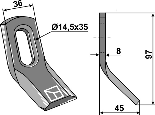 Y-blade 97x36mm geeignet für: Bomford Y-blades, pruning hammers