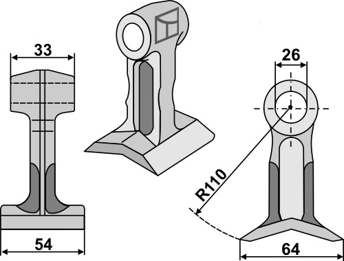 Pruning hammer 54x33mm geeignet für: Bomford Y-blades, pruning hammers