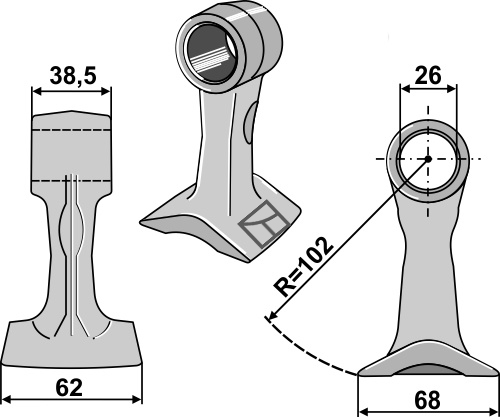 Pruning hammer 62x38,5mm geeignet für: Bomford Y-blades, pruning hammers
