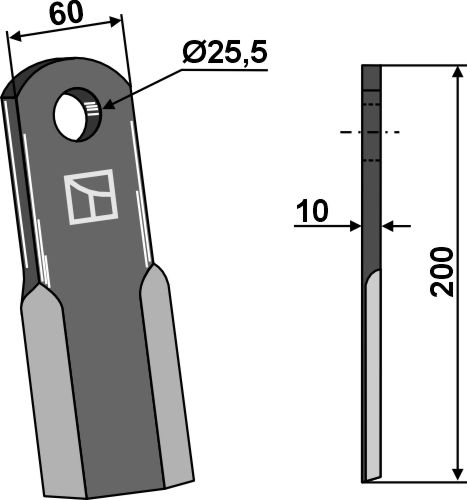Straight blade 80x40mm geeignet für: Breviglieri / Breviagri Y-blades, straight blades, pruning hammers