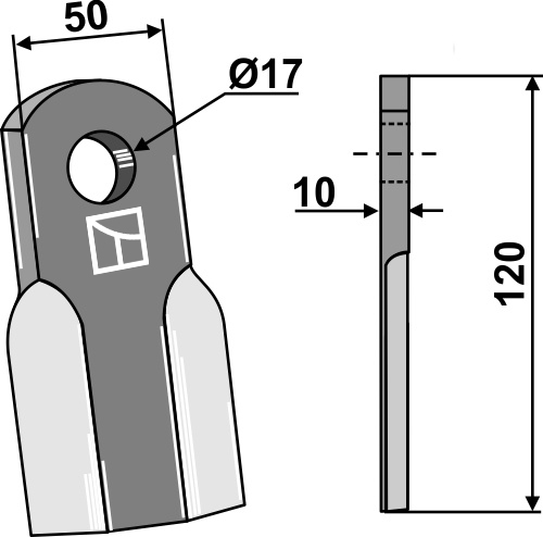 Straight blade 120x50mm geeignet für: Agricom Pruning hammers, pruning hammer PTA