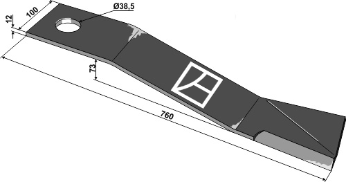 Mover-blade 760mm - right geeignet für: Bomford Y-blades, pruning hammers