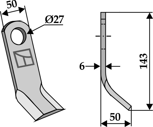 Y-blade 143x50mm geeignet für: Bomford Y-blades, pruning hammers