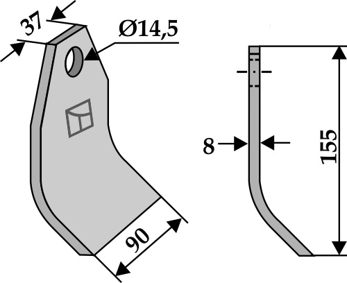 Fléau 195x90mm geeignet für: Falc Marteaux broyeurs,   couteaux-Y, fléaux