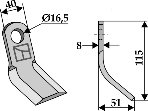 Y-blade 115x40mm geeignet für: Agricom Pruning hammers, pruning hammer PTA