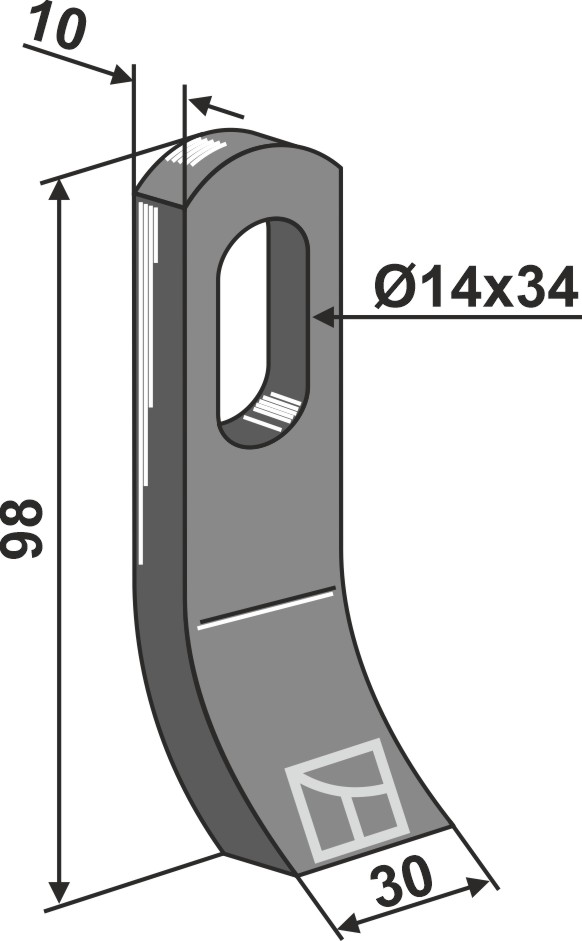 Flail 98x30mm geeignet für: Gilbers Y-blades, Y-blades 3 link-chain, pruning hammers