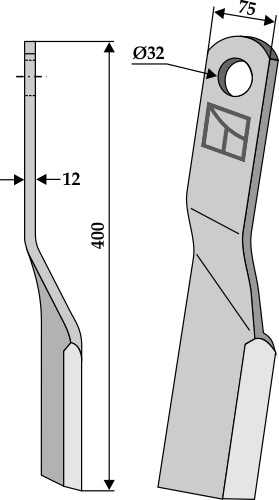 Flail 400x75mm geeignet für: Howard Pruning hammers, pruning hammer PTA, Y-blades, flails