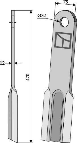 Flail 400x75mm geeignet für: Howard Pruning hammers, pruning hammer PTA, Y-blades, flails