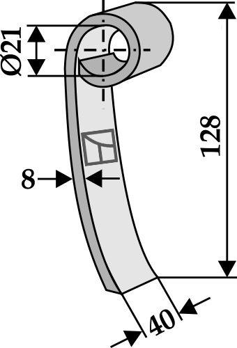 Flail 128x40mm geeignet für: Bomford Y-blades, pruning hammers