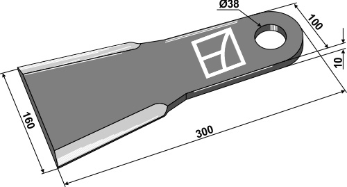 Blade 300mm geeignet für: Spearhead Pruning hammers, blades, flails, mower-blades, twisted blades, y-blades