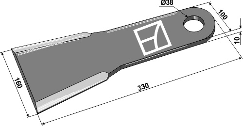 Blade 330mm geeignet für: Spearhead Pruning hammers, blades, flails, mower-blades, twisted blades, y-blades