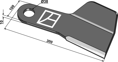 Blade 300mm, left geeignet für: Spearhead Pruning hammers, blades, flails, mower-blades, twisted blades, y-blades