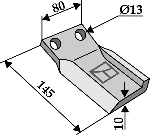 Replace blade 145x80mm, right geeignet für: Humus Flails, Y-blades, change blade, mower blades,pruning hammers, pruning hammer PTA
