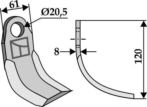 Arched blade 120x61mm geeignet für: Tünnißen & Stocks Pruning hammers, pruning hammers PTA, arched blades, L-blades