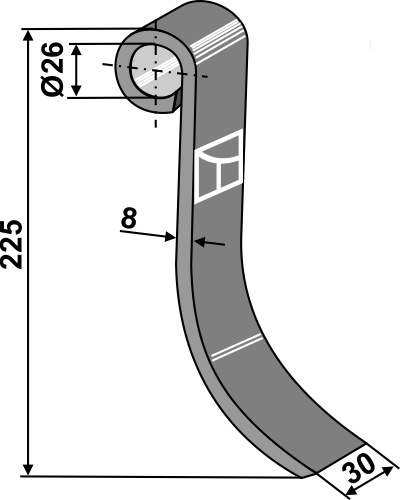 Flail 225x30mm geeignet für: Lagarde Flails, Y-blades, straight blades, pruning hammers, pruning hammers PTA