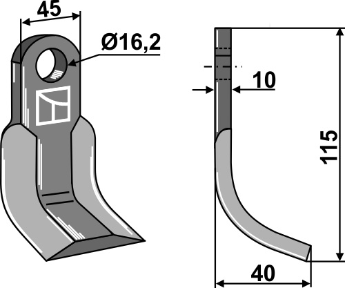 Y-blade 115x45mm geeignet für: M.E.A.A.T. Y-blades, straight blades, L-blades, pruning hammers, pruning hammers PTA