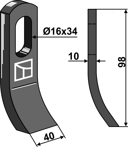 Flail 98x40mm geeignet für: Gilbers Y-blades, Y-blades 3 link-chain, pruning hammers