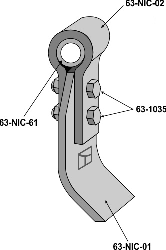 Flail assembled with holder, bush and blade geeignet für: Gyro  Flail assembled with holder, bush and blade, blades, holders
