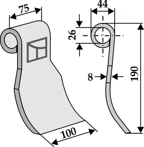 Slagle 190x75mm geeignet für: Becchio & Mandrile Y-knive, slagle, hammerslagler, hammerslagler PTA