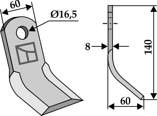 Y-blade 140x60mm geeignet für: Orsi Pruning hammers, pruning hammer PTA, Y-blades, twisted blades