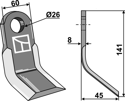 Y-blade141x60mm geeignet für: Orsi Pruning hammers, pruning hammer PTA, Y-blades, twisted blades
