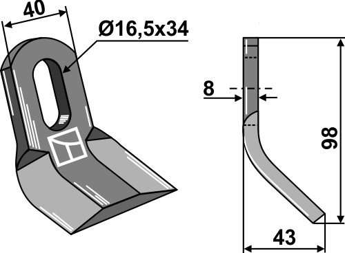 Y-blade 98x40mm geeignet für: Orsi Pruning hammers, pruning hammer PTA, Y-blades, twisted blades