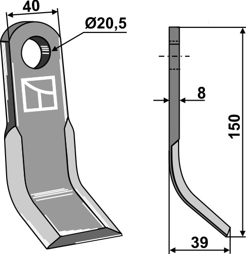 Y-blade 150x40mm geeignet für: Orsi Pruning hammers, pruning hammer PTA, Y-blades, twisted blades